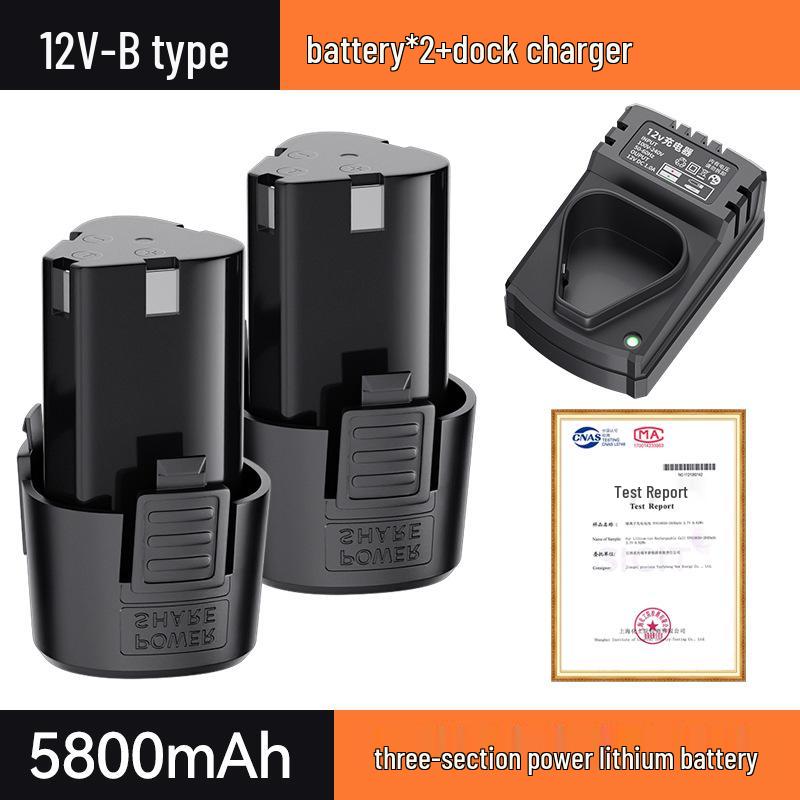 Аккумуляторная дрель 12 В с зарядным устройством для литиевой батареи, пистолетной рукояткой и батареей 16,8 В/18 В для задач вращения и закручивания