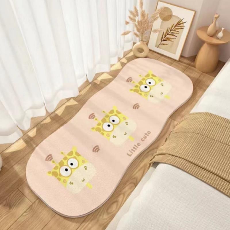 Wavy Long Cartoon Animal Print Running Blanket, Bathroom Non Slip Floor Mat, Bedroom Soft Floor Mat, Home Decoration