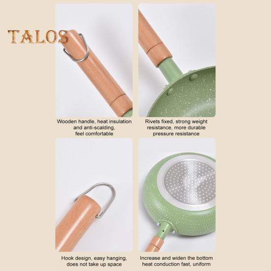 Сковорода с антипригарным покрытием, узором «снежинка», с покрытием из медицинского камня, термостойкой ручкой, кухонная утварь, аксессуары для газовой и электрической посуды