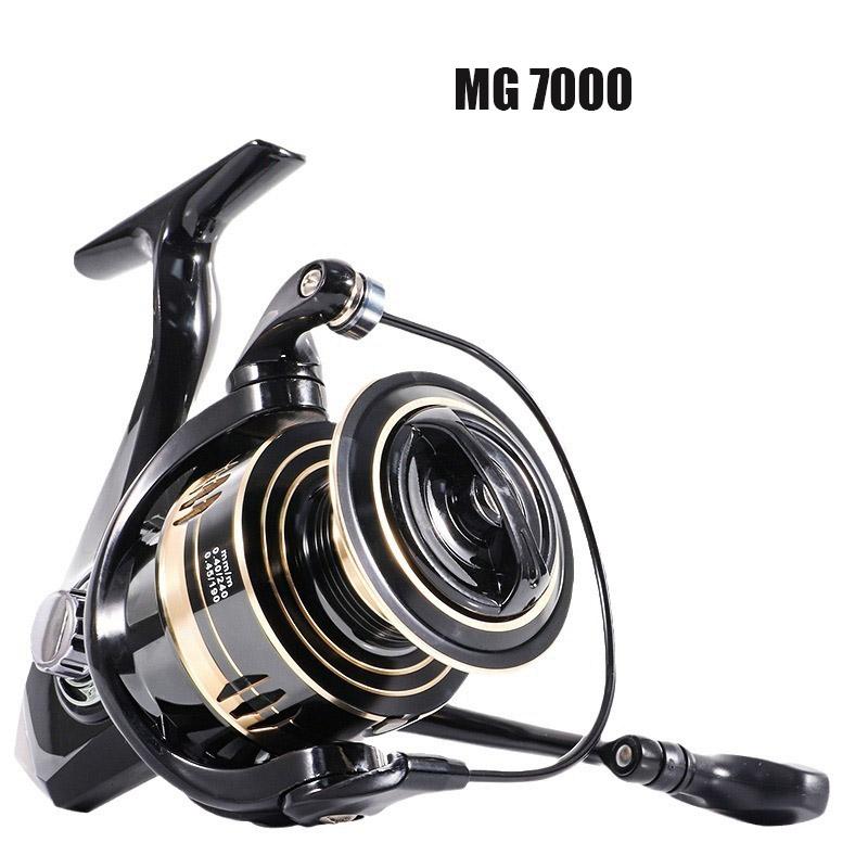 Спиннинговая катушка Mavllos MG Скорость 5.2:1 Плавный Дальний Заброс Сверхпрочный для Крупной Рыбы Металлический Корпус с ЧПУ Двойные Подшипники Рыболовная Катушка