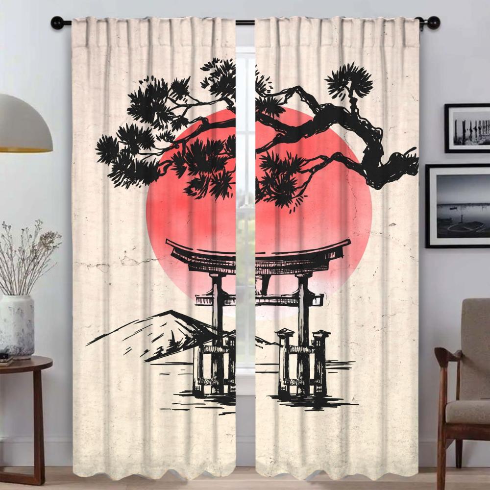 Abstract Pattern Blinds Kitchen Curtains for Living Room Blackout Curtain Home Interior Curtains 2 Pieces Tulle for Bedroom