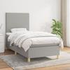 3142153 vidaXL Bed with Box Spring and Mattress Light Grey 100x200cm Fabric