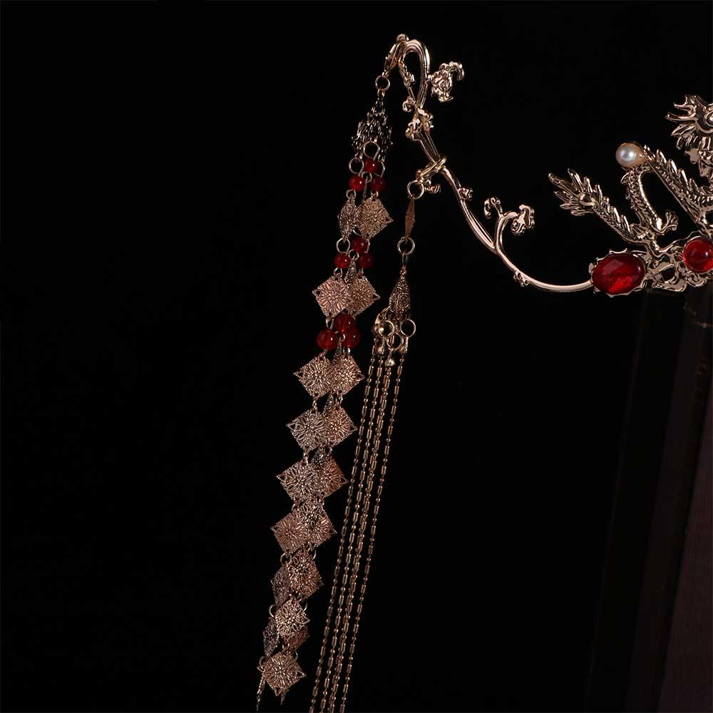 Zinc Zinc Alloy Bridal Headwear Golden Wedding Tiara Ancient Bride Coronet Wedding Photos