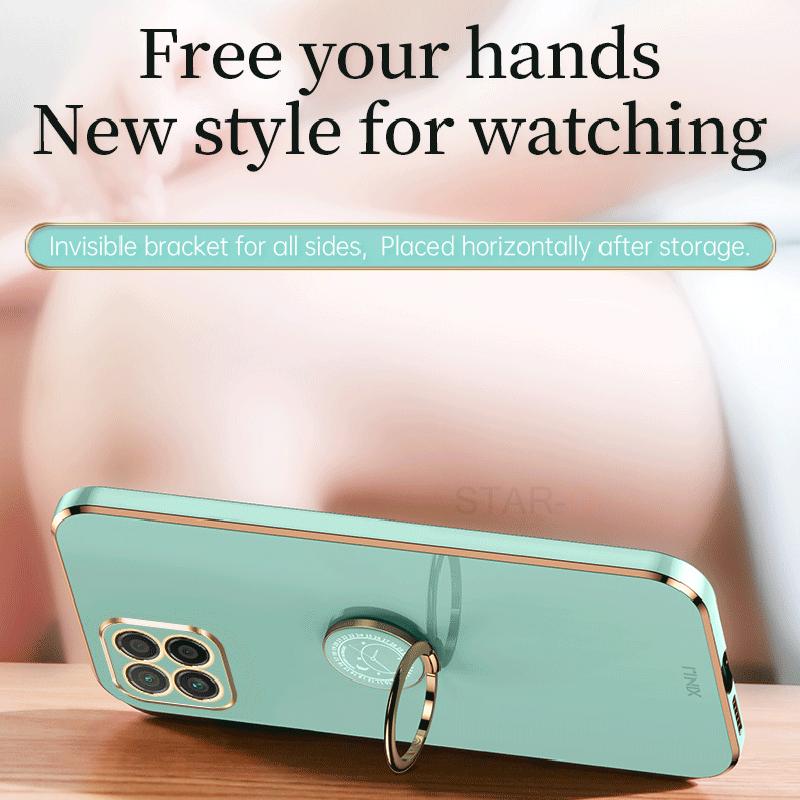 Honorx8 Роскошный чехол-держатель с кольцом для Huawei Honor X8 4g X7 X6 X9 5g X6s 50 Se 60 70 Pro, силиконовая задняя крышка-подставка, принципиально