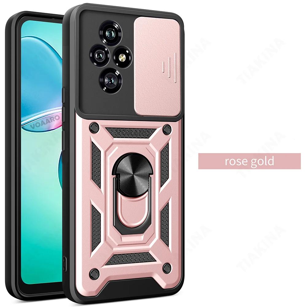 Магнитное кольцо-подставка Funda для Honor 200 Pro 5G 90 Lite X5 Plus X6A X9A Magic 5 6 Pro 5G чехол Slide Lens Armor Cover