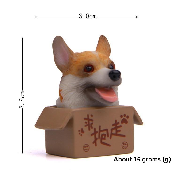 Cute Cartoon Box Corgi Husky Shepherd Dog Mini Model For Party Decorations And Gifts