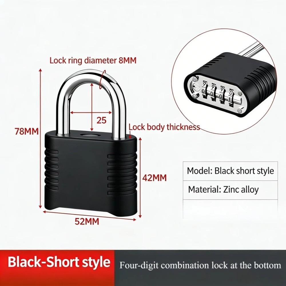 4 Digit Code Keyed Padlock Anti-theft Travel Suitcase Lock Locker, Gym,Home Office