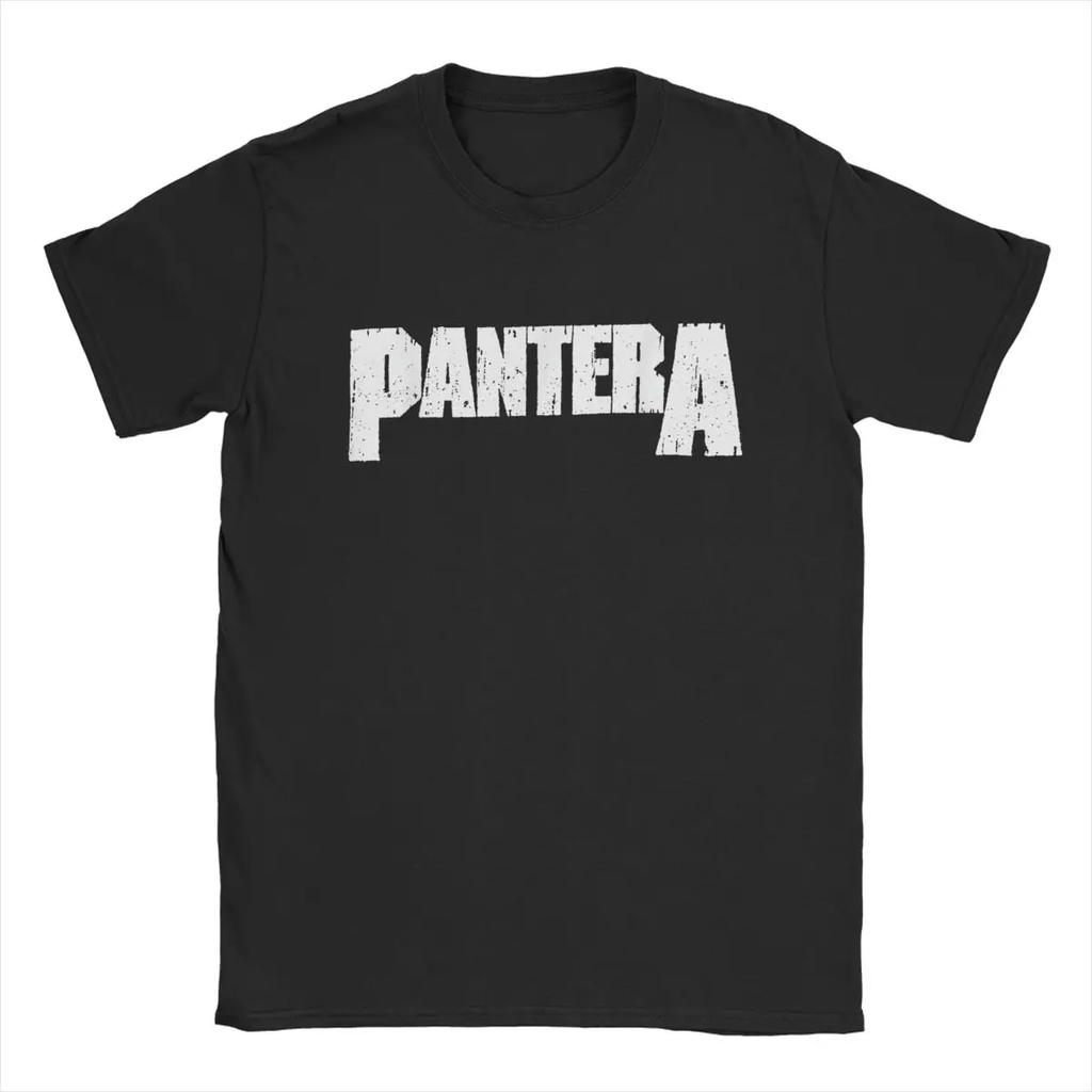 White Logo Pantera T Shirt for Cotton Leisure T-Shirts Round Neck Tee Shirt Short Sleeve Clothing Summer