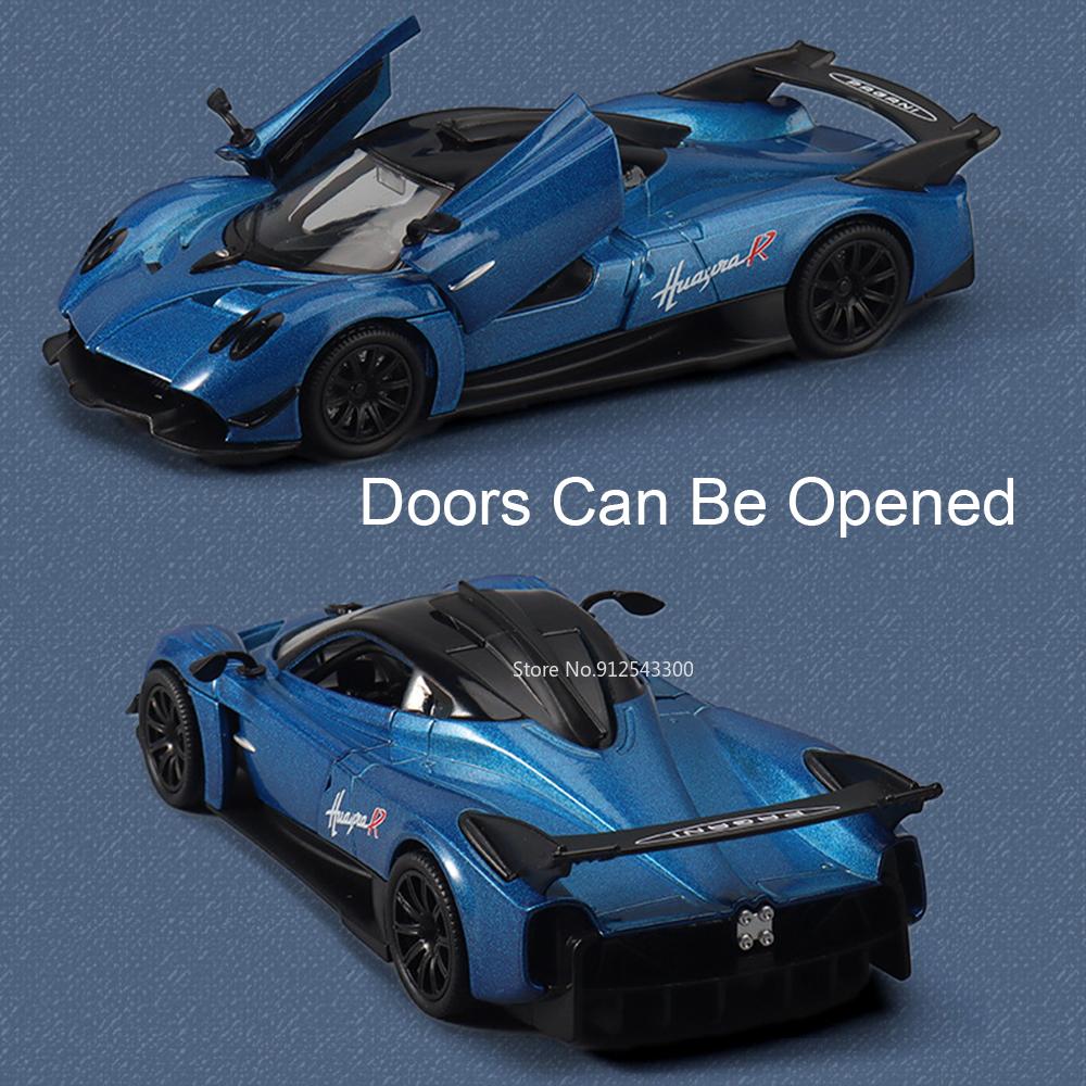1:Модель спортивного автомобиля Huayra R GT3-RS Масштаб 32 Игрушка Звук Свет Открывающиеся двери Модели гоночных автомобилей Хобби Украшения Подарки