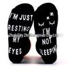 100% Cotton Casual Sports Socks with Lettered Non-Slip Dots - Mid-Tube