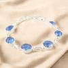 Tanzanite Gemstone 925 Sterling Silver Jewelry Handmade Bracelet9" Gift For Wife RB-5-8