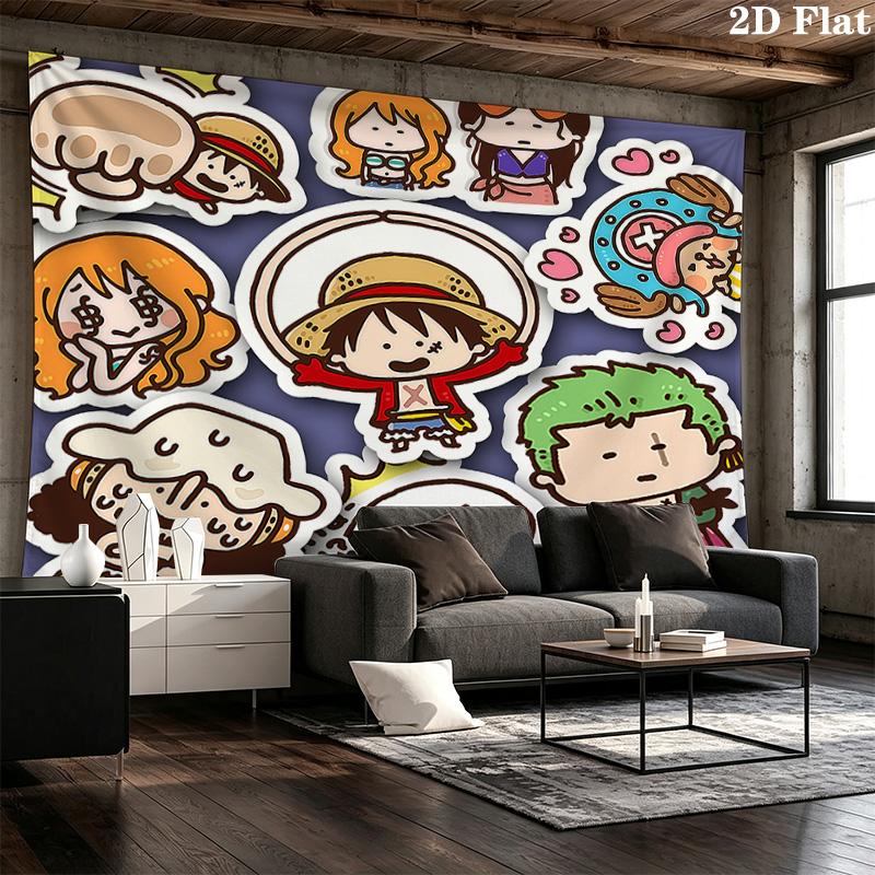 Тканевое панно с Манки Д. Луффи из One Piece Эстетичное настенное панно Печатный тканевый плед Декоративные панно для спальни гостиной Домашний декор
