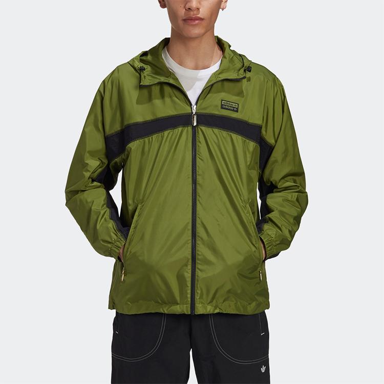adidas Originals Trefoil RYV PKT WB Повседневная куртка с капюшоном Мужские куртки Оливково-зеленый GJ6741