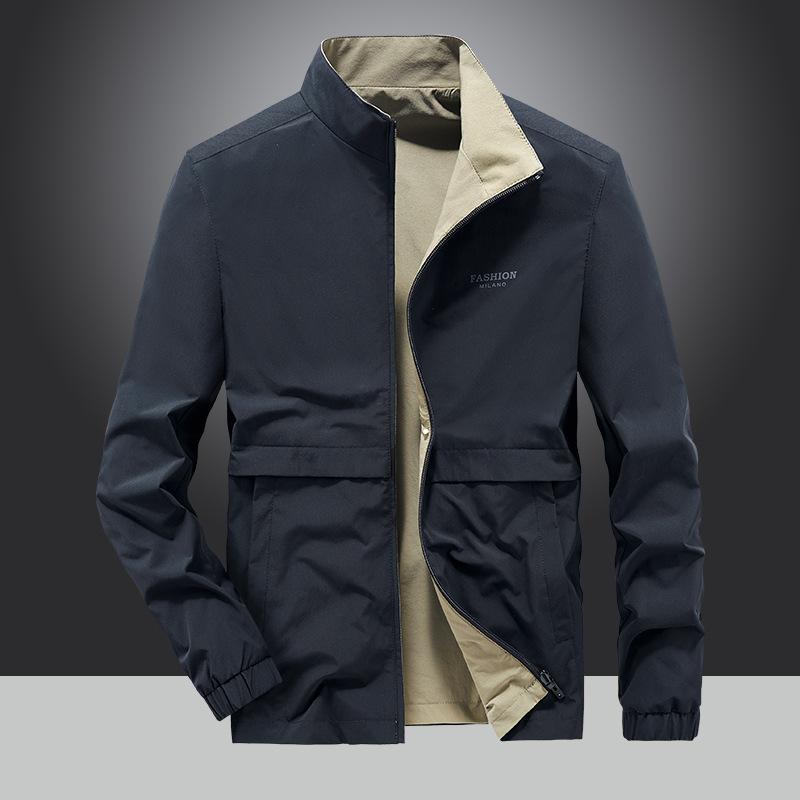 Весна и осень новая мужская двухсторонняя куртка большого размера для отдыха на открытом воздухе ветрозащитная деловая молодежная куртка