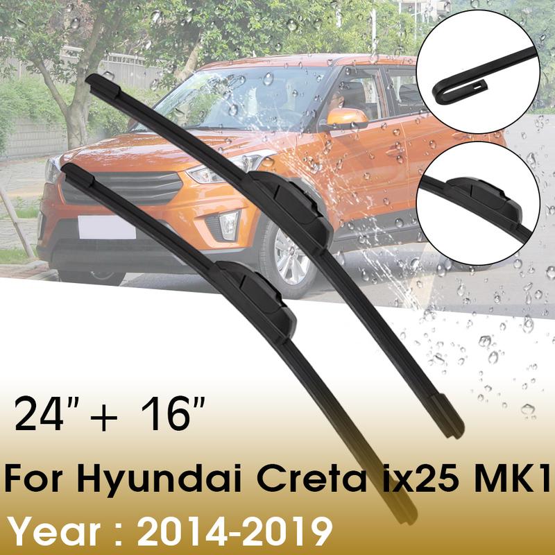 BROSHOO Car Wiper Blade Natural Rubber 2014- For Hyundai Creta ix25 MK1 Y Front Windshield Windscreen Cars Accessories