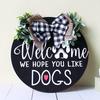 Wooden Round Door Decoration, Welcome Sign Home Wooden Welcome Sign Door Hanging, Wreath Door Decoration