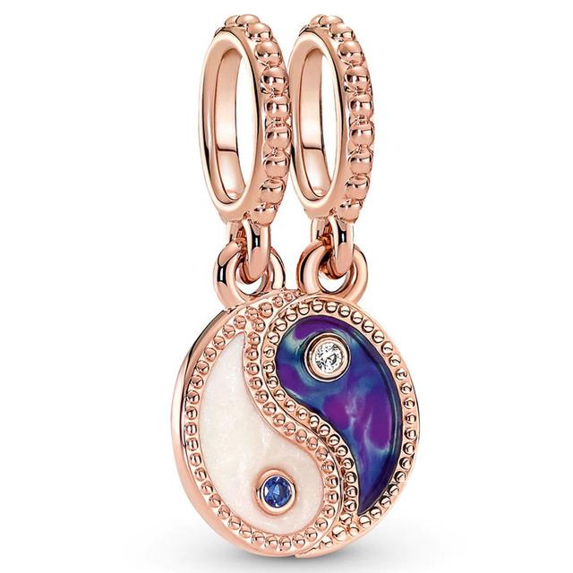 Подвеска из стерлингового серебра 925 пробы, попугай, хамелеон, ломтик лимона, розовая морская черепаха, подвеска для скутера, бусина, подходит для популярного браслета, ювелирные изделия своими руками