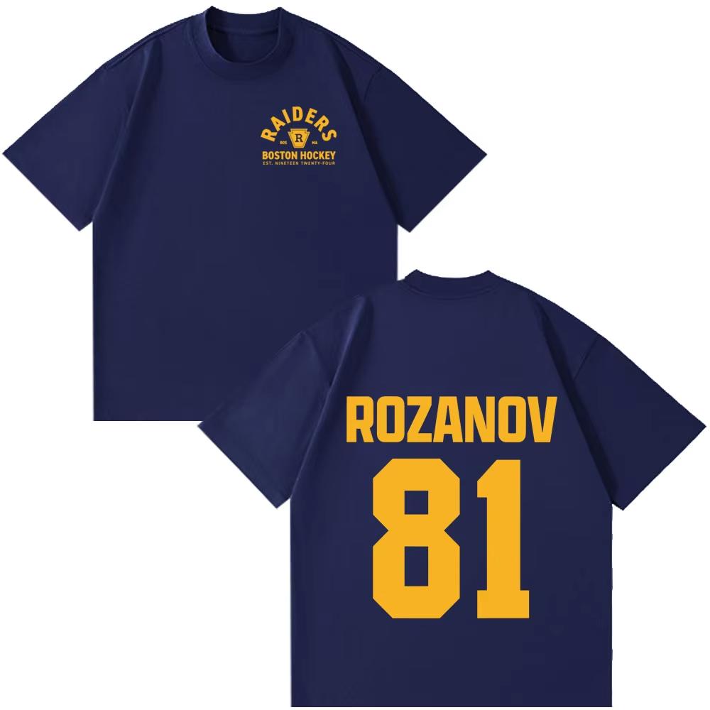 Heated Rivalry LIya Rozanov 81 Boston Raiders Tshirt Mens Women Clothing Vintage Couple Style Tshirts Short Sleeve Streetwears