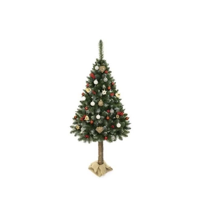 Sapin de Noël artificiel - Noname - 180 cm - Vert blanc - Bois - PVC