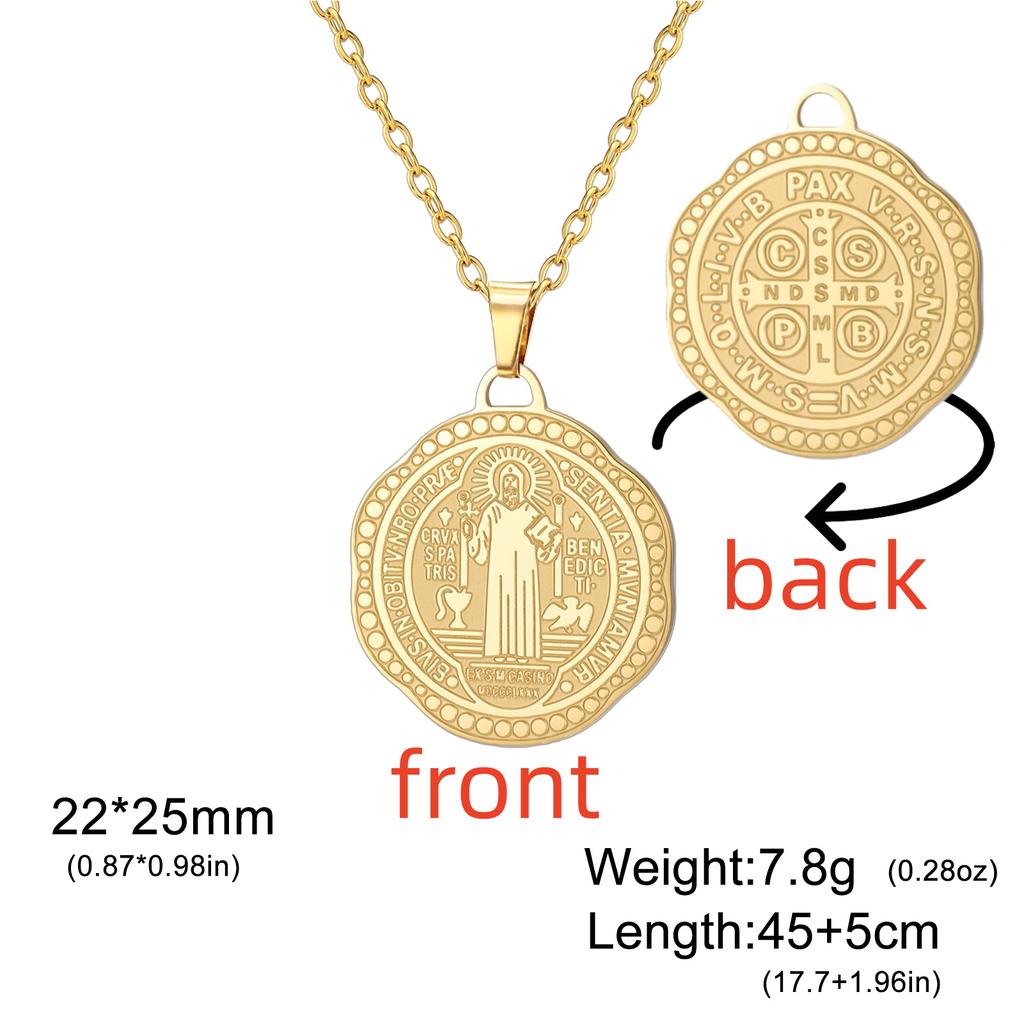 Колье с пентаграммой Святого Бенедикта из нержавеющей стали с изображением ведьминского узла, религиозное украшение с символом тетраграмматона для защиты.