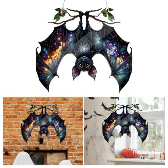 Halloween Bat Acrylic Window Hanging Gothic Bat Hanging Ornament Bat Hanger Pendant Spooky Bat Decor Home Car Ornament