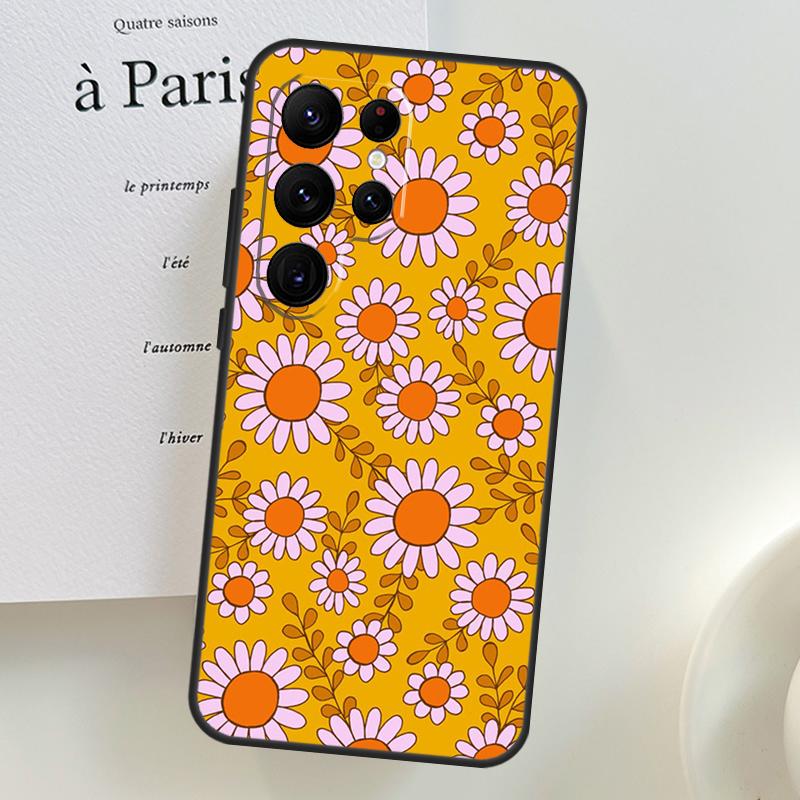 retro Groovy hippie boho rainbow Case For Samsung Galaxy S26 Ultra S24 S23 S22 S21 S25 Ultra S10 S20 Plus S25 FE Phone Cover