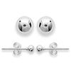 [A5856] - Silver 'Beads' Silver Earrings - 4 Mm