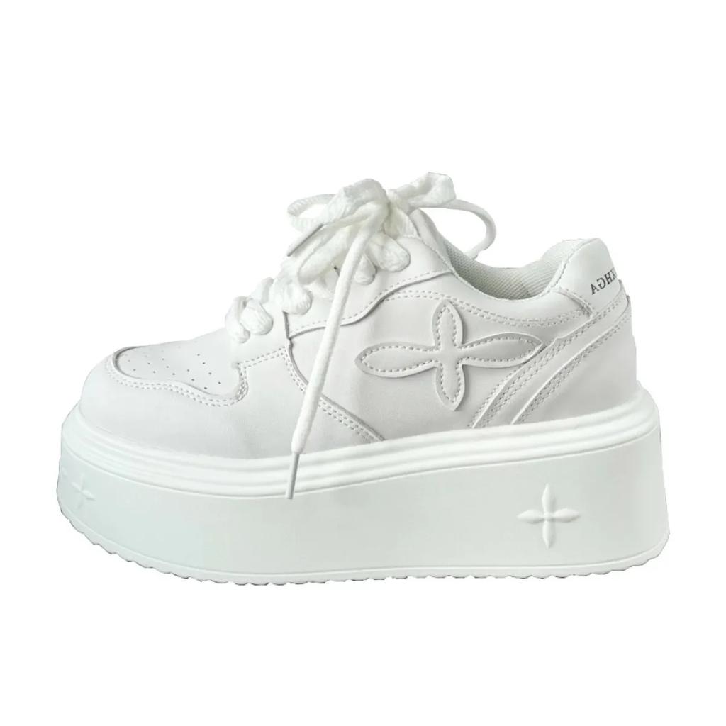 Модные женские повседневные туфли на толстой подошве, водонепроницаемые, с круглой подошвой, дышащие, женские кроссовки на шнуровке, средние, следуют за спортивными мероприятиями на открытом воздухе