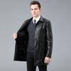 Новая куртка из натуральной кожи, мужская куртка из овчины, свободная, большого размера, бархатная куртка для папы, ветровка с лацканами