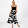 Women's Long Beach Casual Elegant Spaghetti Strap Maxi Dress Floral Low-key Flowing Bohemian Dress