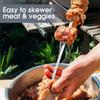 50 шт. шампуров для барбекю из нержавеющей стали, многоразовые шампуры для барбекю, железные палочки для кебаба, инструменты для пикника на открытом воздухе, инструменты для приготовления пищи