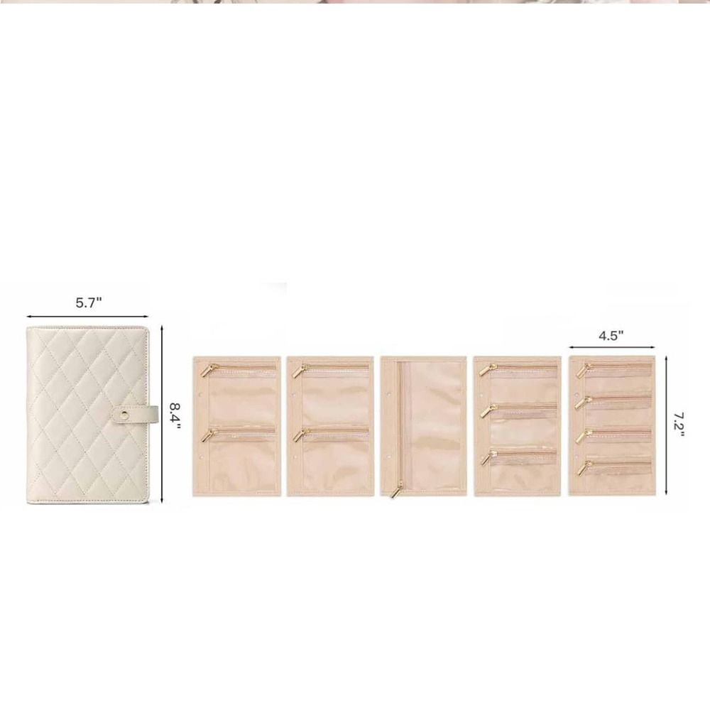 Velvet Necklace Binder Storage Book with Zipper Jewelry Packaging Box Jewelry Organizer for Women