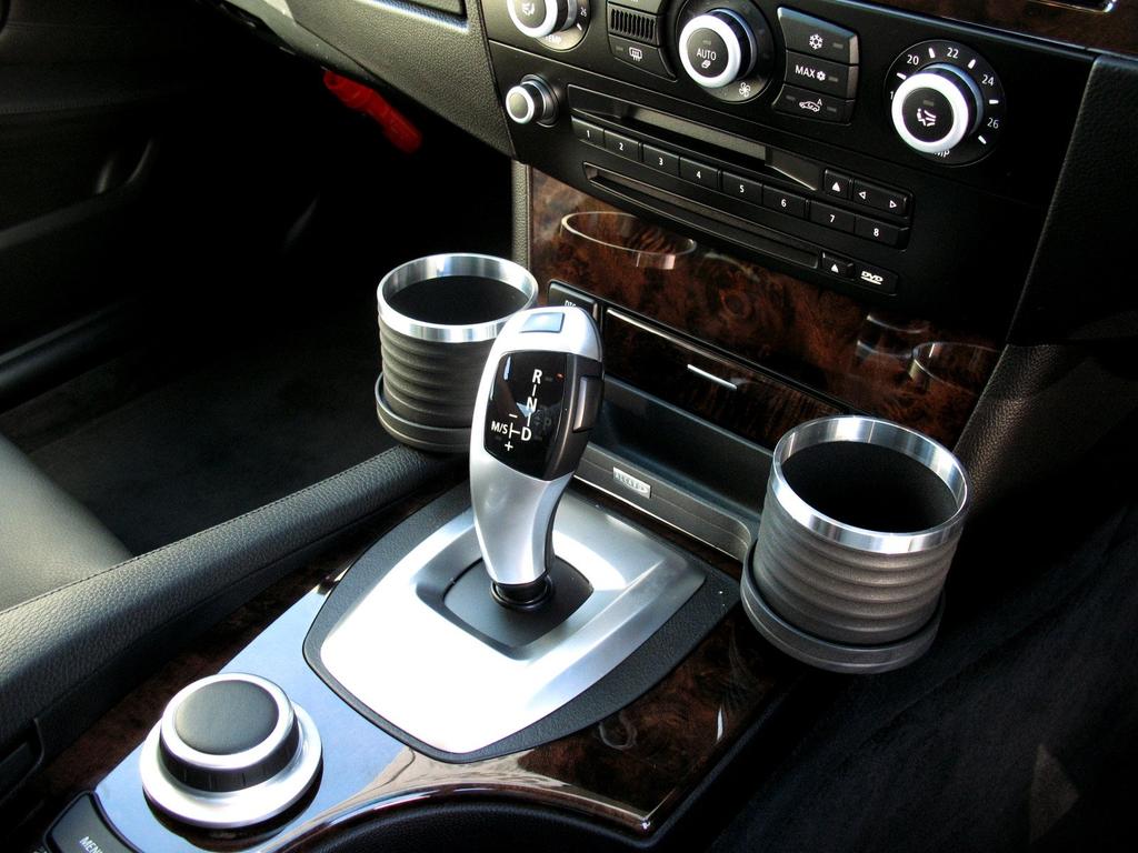 ALCABO Drink & Pocket Holder, Black with Ring Cup (AL-B106BS) for BMW 5 Series (E60/E61/M5 Late Model) Right-Hand Drive