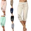 Womens Summer Cropped Trousers Elastic High Waist Lounge Capri Pants Running Jogging Bottoms 3/4 Length Sweatpants