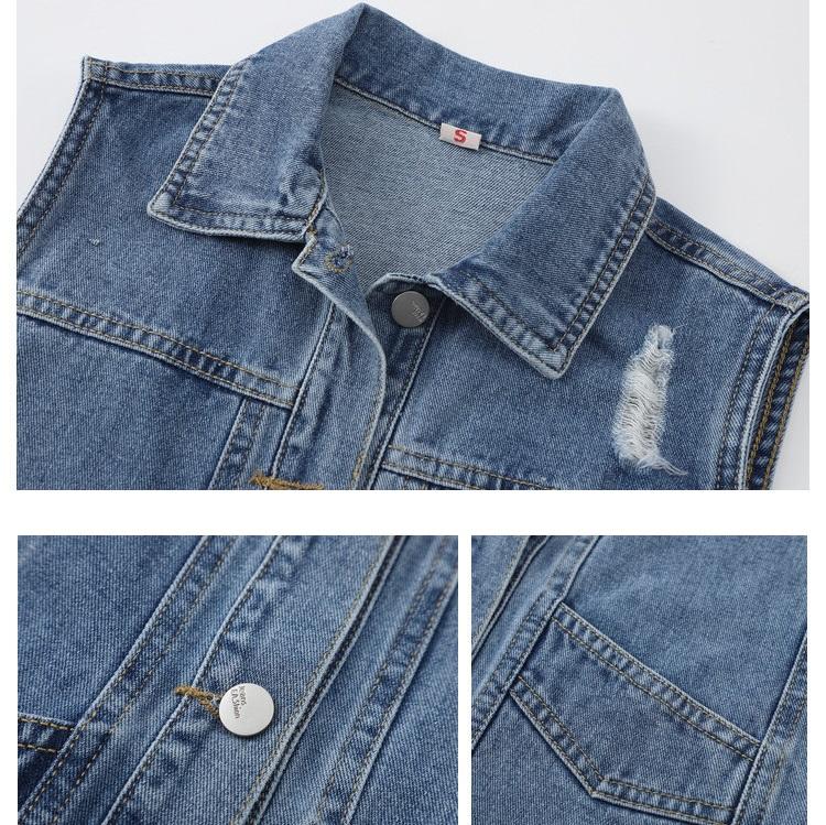 Spring and Summer Korean Style All-match Sleeveless Denim Vest Women's Vest Jacket