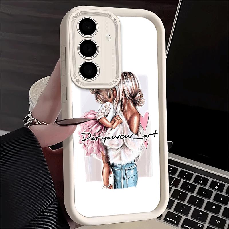Phone Case for Samsung Galaxy A17 A16 A15 A14 A13 Mom Baby Girls Theme A56 A36 A26 A55 A35 A25 A54 A34 A24 A53 A33 A23 A07 A06