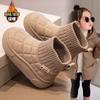Girls Snow Boots 2025 Winter New Boys Shoes Velvet Short Boots Cotton Shoes Children's Boots Baby Autumn and Winter
