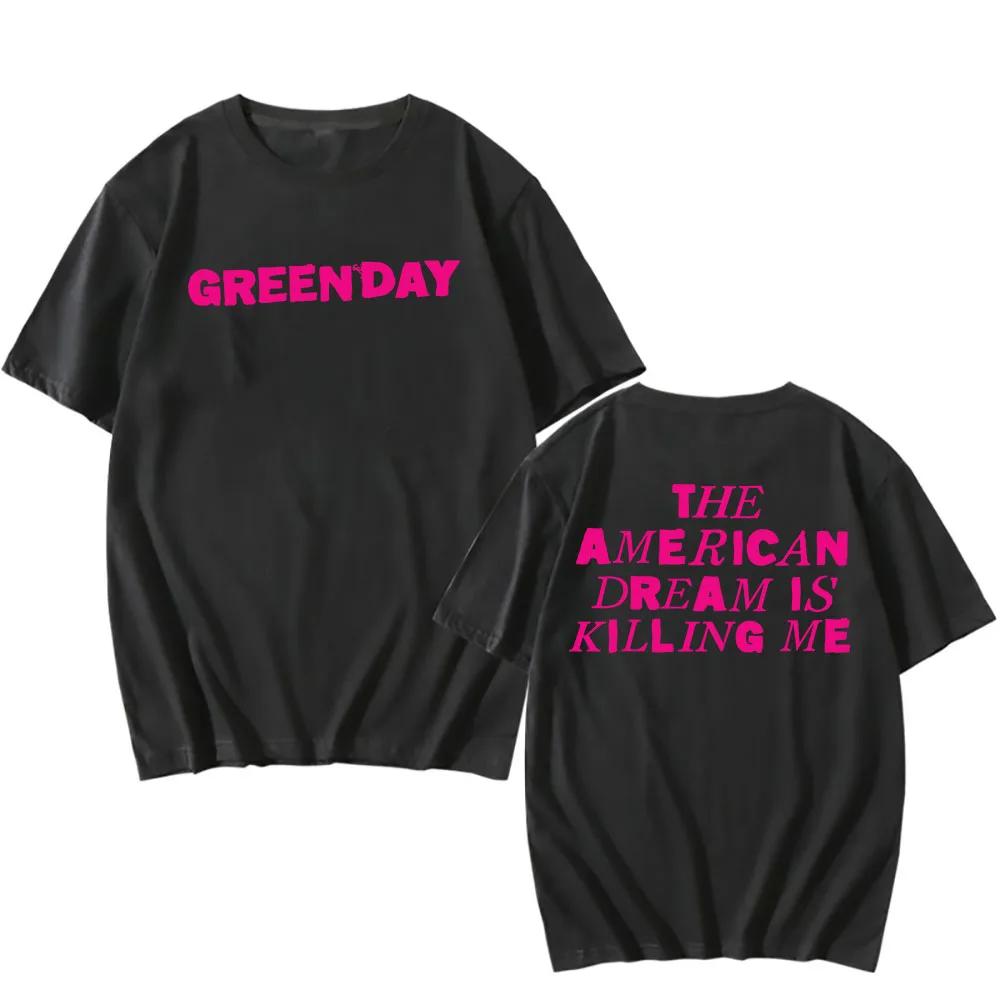 SAVIORS Американская мечта убивает меня Футболка Рок-группа Green Day Футболка Летняя с коротким рукавом Мужская Одежда Топ