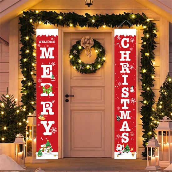 1 пара рождественских двустиший, которые легко повесить, Санта-Клаус, знак на крыльцо, баннеры на дверь, многоразовые подвесные двустишия для входной двери, принадлежности для новогодней вечеринки