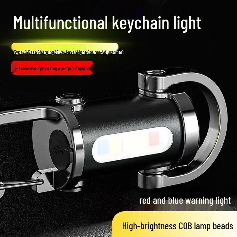 Best-Selling Multifunctional LED Keychain Flashlight: Portable, Rechargeable, Perfect for Camping