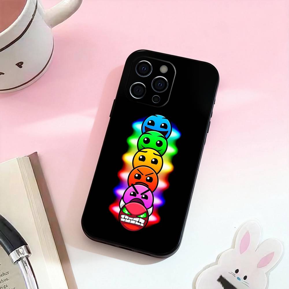 Чехол для телефона G-Geometry Dash Game Силиконовый Мягкий Для IPhone 17,16,15,14,13,12,11,XS,Plus Pro Max