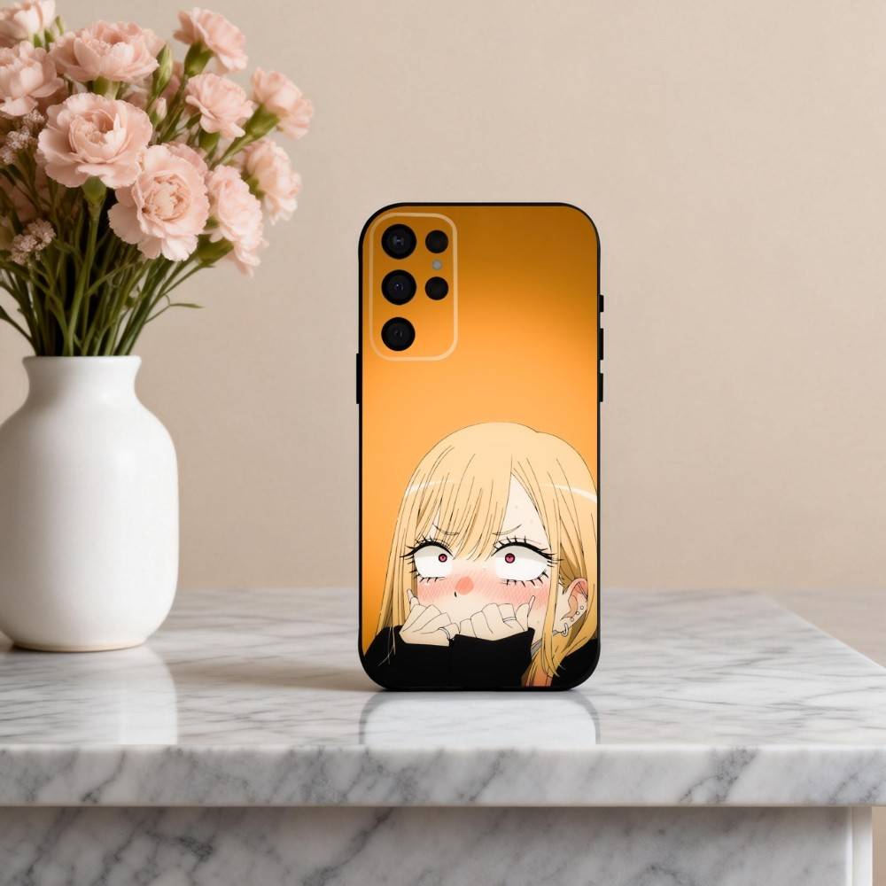 Чехол для телефона M-Marin K-Kitagawa My Dress Up D-Darling для Samsung S25,24,23,22,30,21,10,9,Ultra,Plus,Lite,FE,4,5 G Мягкий черный чехол