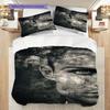 Football Legends Three-piece set (1 * duvet cover + 2 * pillowcase, without core) 2D Flat Christmas birthday gift Soft and comfortable Bedding set