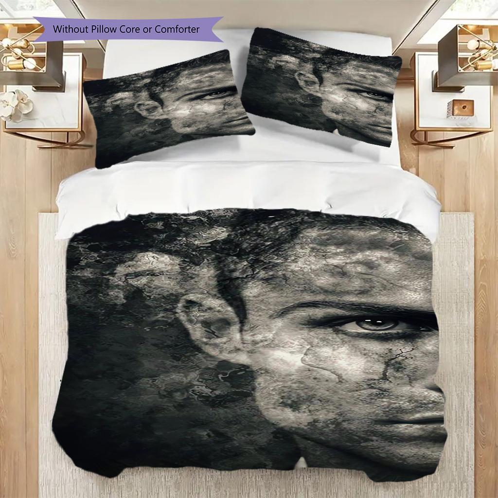 Football Legends Three-piece set (1 * duvet cover + 2 * pillowcase, without core) 2D Flat Christmas birthday gift Soft and comfortable Bedding set