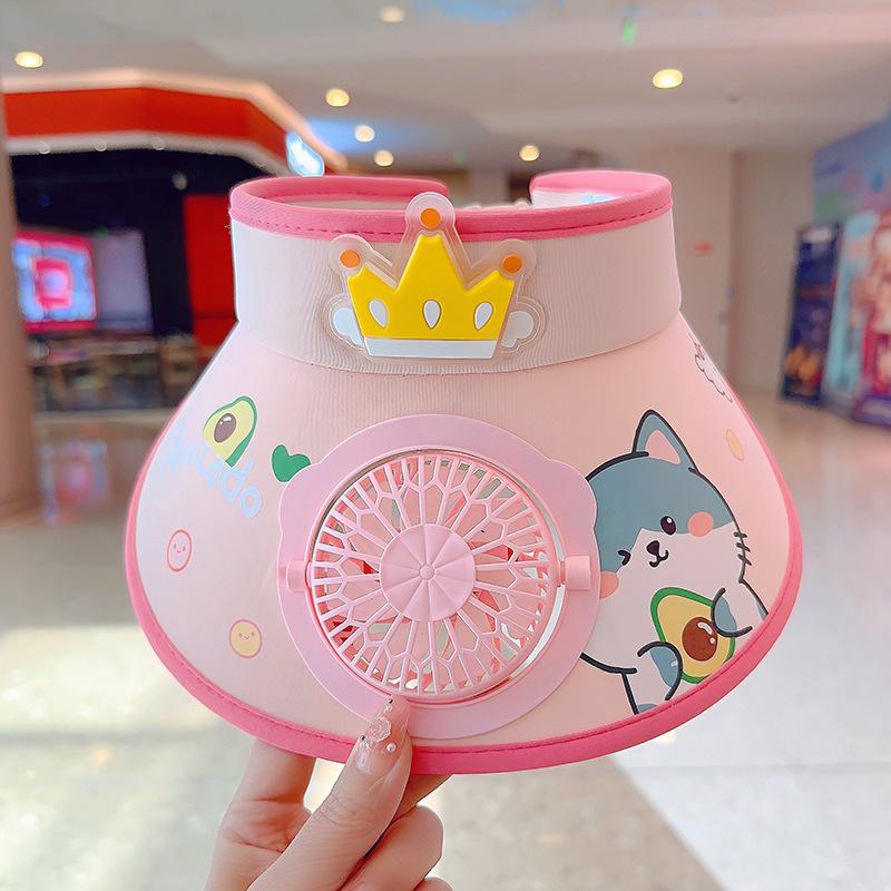 Солнечная шляпа-вентилятор Детская шляпа от солнца Мальчики и девочки Летняя УФ Шляпа-цилиндр с небом Детская шляпа от солнца