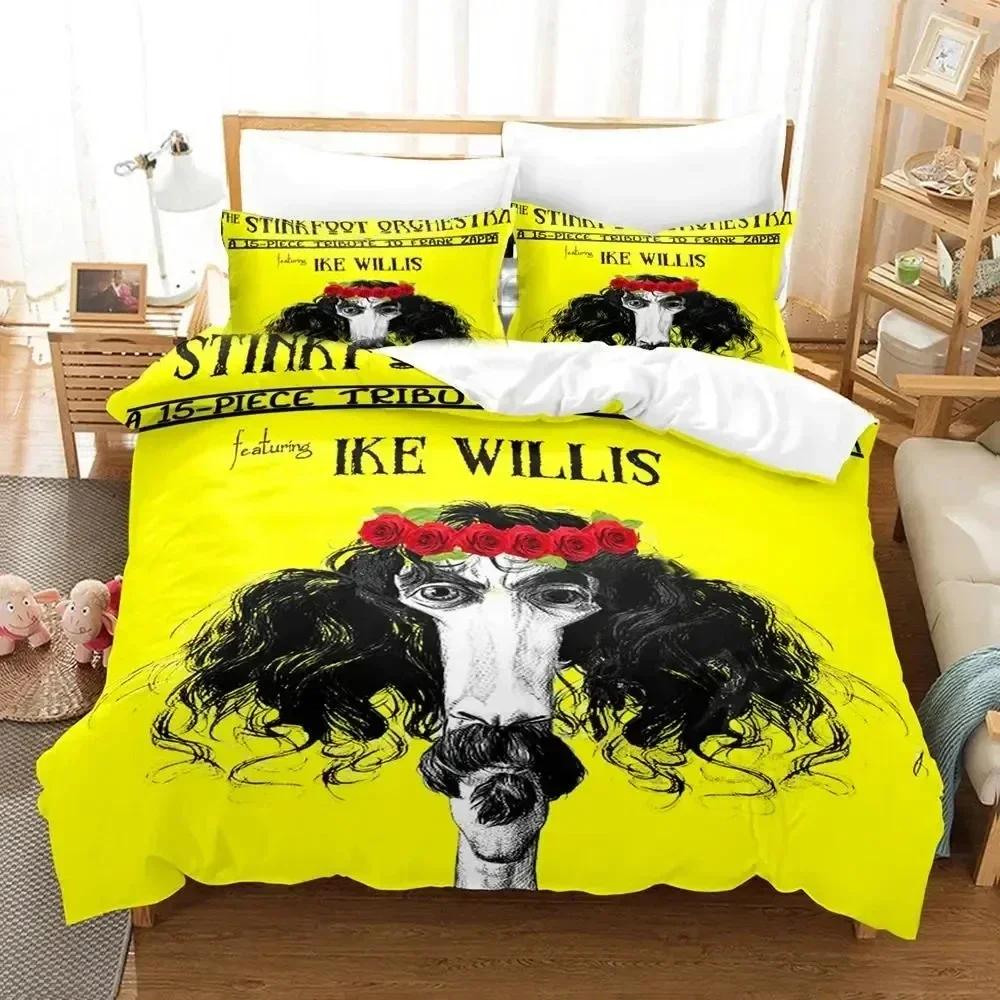 3D Print Frank Zappa Singer Bedding Set Printed Bed Set With Pillowcase Bed Duvet Cover Soft Queen King Size Bedclothes Home