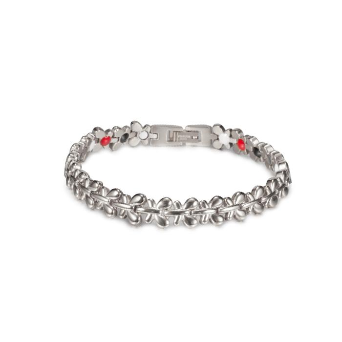 Ikuinen стальной магнитный браслет женская цепочка золото с высоким магнитом ювелирные изделия для женщин цветок германиевая голограмма звено шириной 9 мм