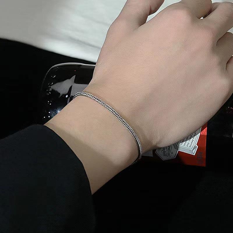 1pc Simple Fashion Chain Bracelet, Stainless Steel Jewelry, Men's Fashion Basic Bracelet, Men's Accessories, Versatile for Daily Wear,