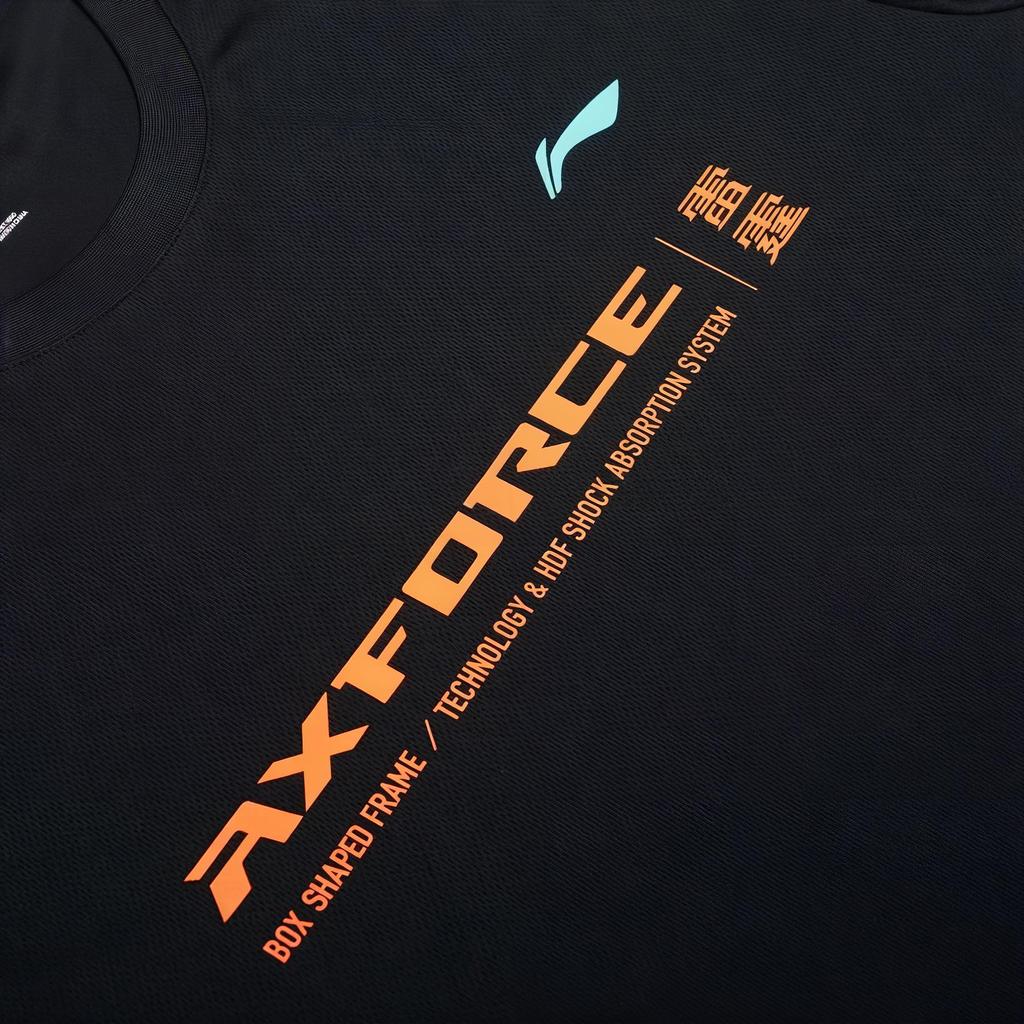 Li-Ning Футболка с коротким рукавом и круглым вырезом с принтом тигра, мужские топы, черная ATSSC07-1