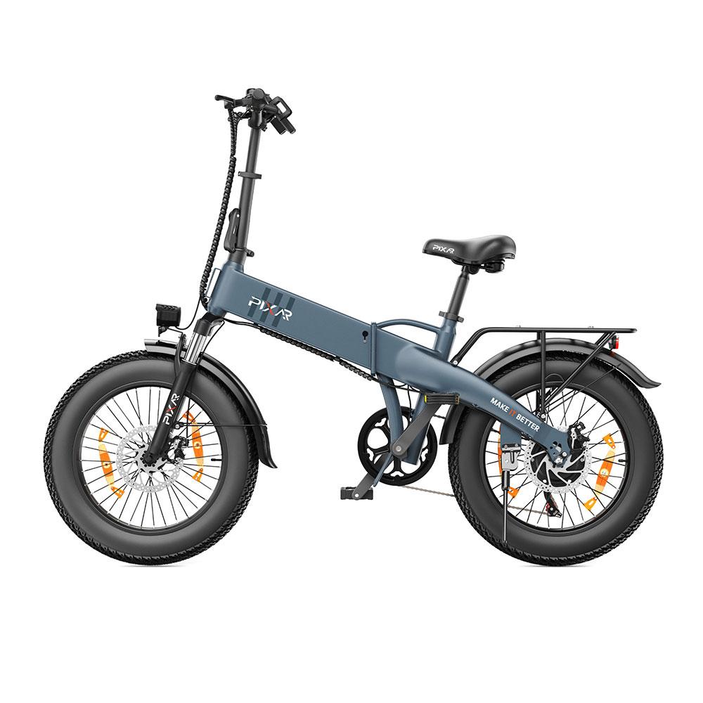 Pixar F2 folding fat tire electric bicycle,48V 250W high-speed brushless motor,48V 15Ahbattery,20×4",5-speed power assist,front fork suspension.